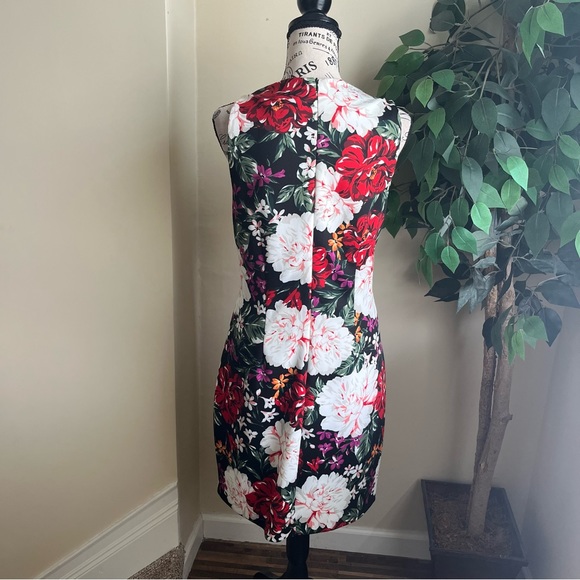 Alexia Admor Scuba Floral Sheath Sleeveless Dress Black Sz 14 - Picture 10 of 16